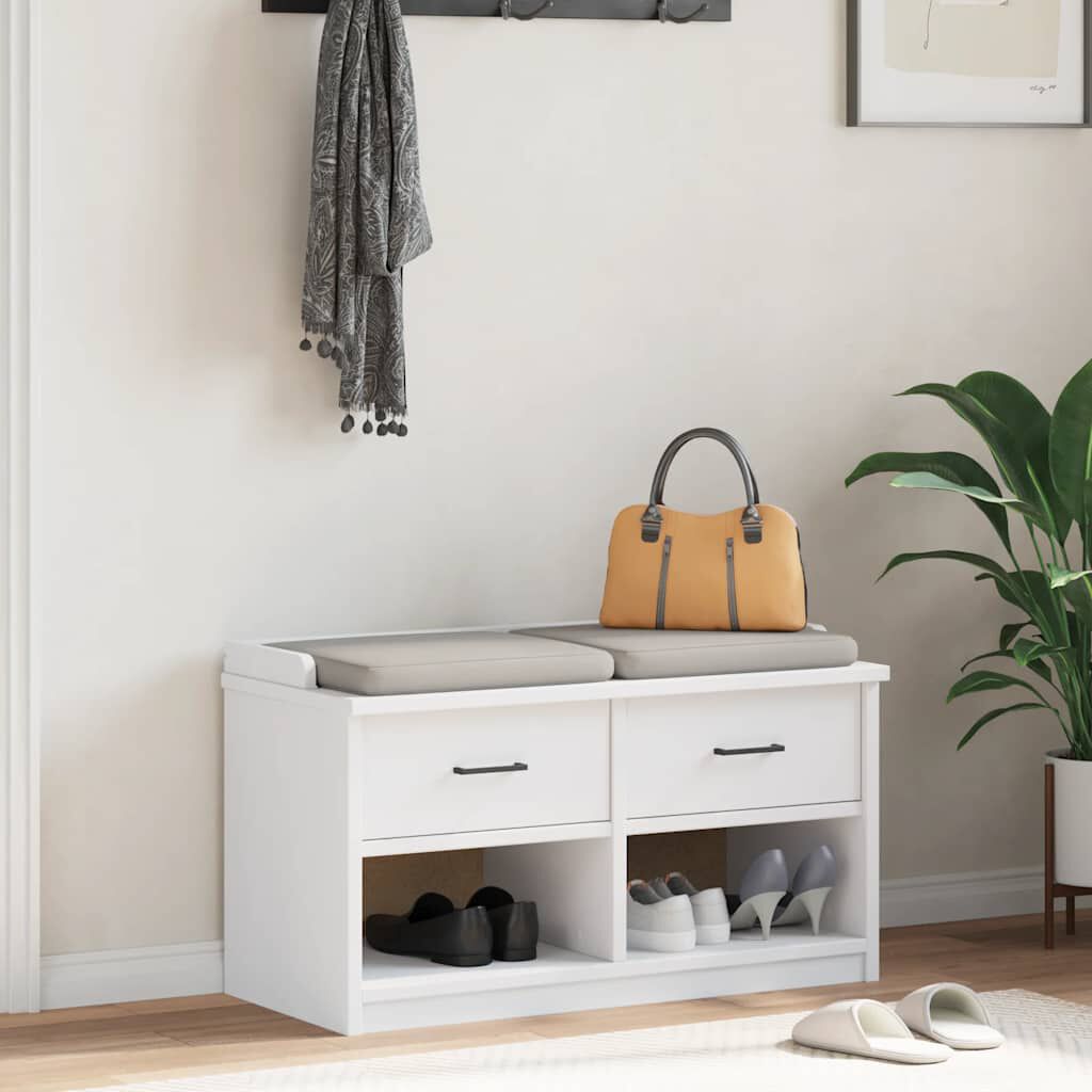 vidaXL Banc de couloir SANDNES blanc 87x40x50 cm bois de pin massif