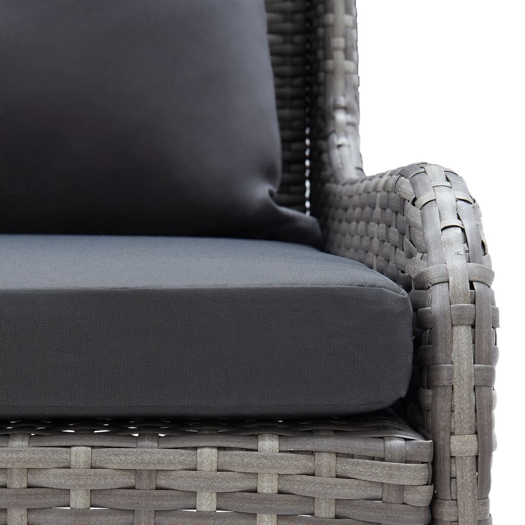 vidaXL Canapés d'angle de jardin 2 pcs Résine tressée Gris