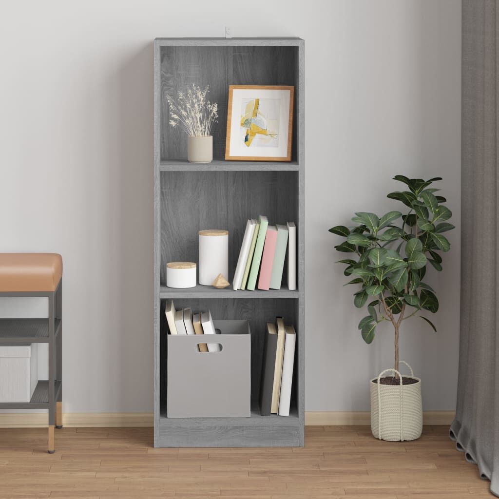vidaXL Bibliothèque 3 niveaux Sonoma gris 40x24x109 cm