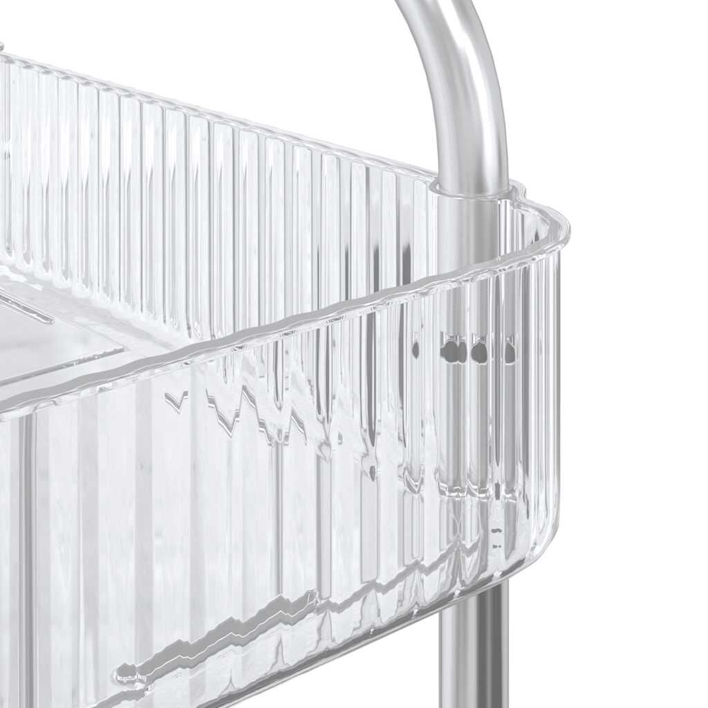 vidaXL Chariot de rangement à 2 niveaux transparent acrylique