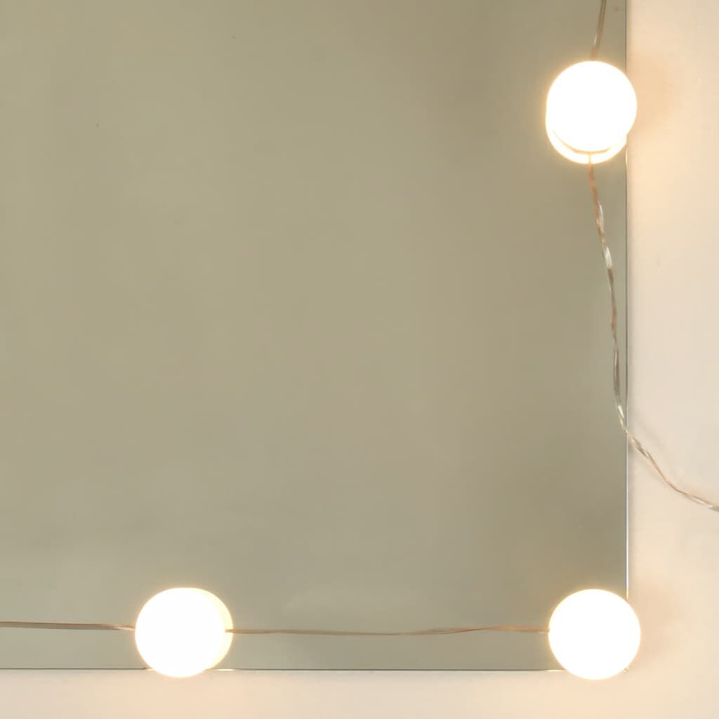 vidaXL Coiffeuse à LED avec armoire noir bois d'ingénierie