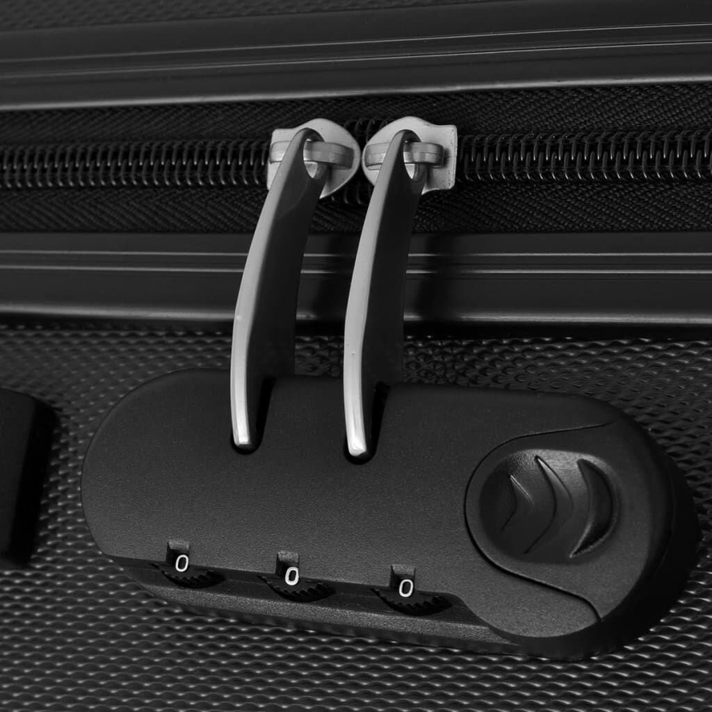 vidaXL Ensemble de valises rigides 3 pcs Noir 45,5/55/66 cm