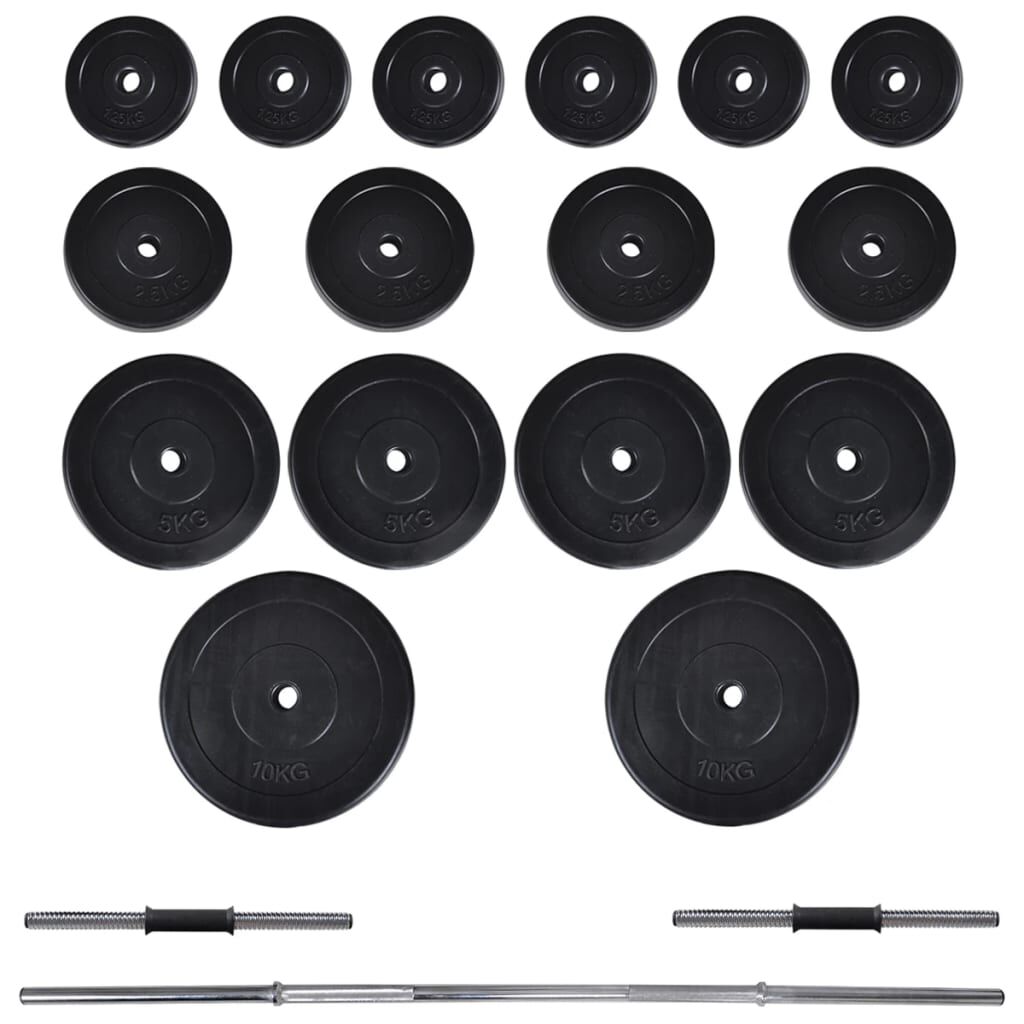 vidaXL Support d'haltères avec jeu d'haltères et de poids 60,5 kg