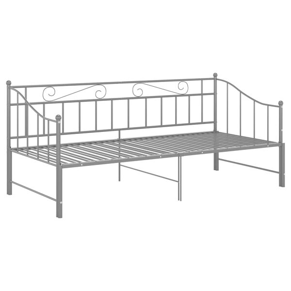 vidaXL Cadre de canapé-lit extensible sans matelas gris métal 90x200cm