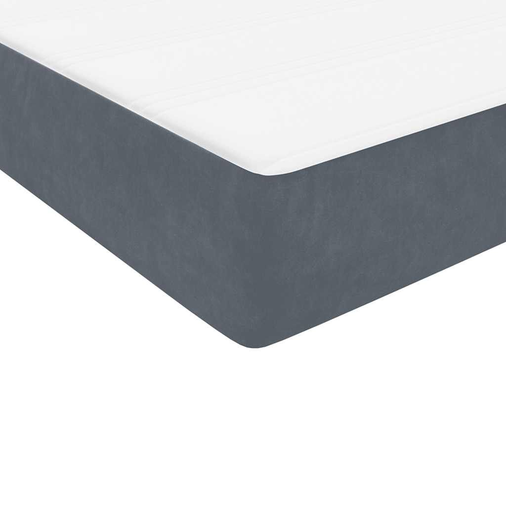 vidaXL Sommier à lattes de lit et matelas gris foncé 90x220 cm velours